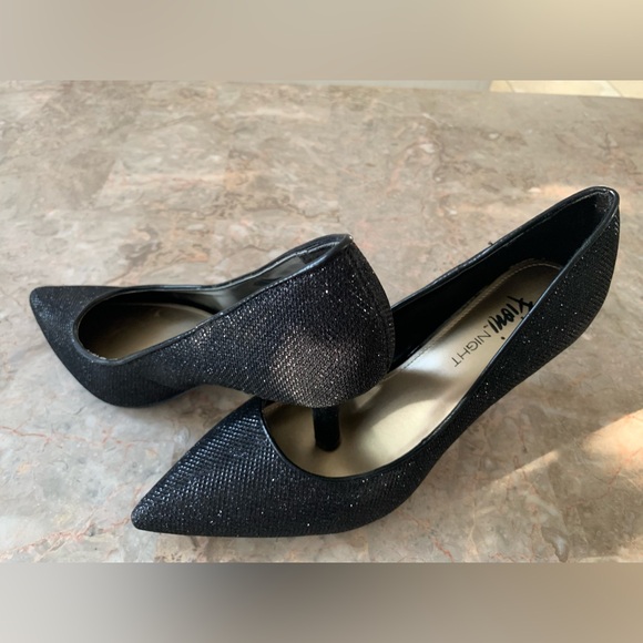 Classy Black Sparkling Pointed Toe Heels. - Picture 9 of 9